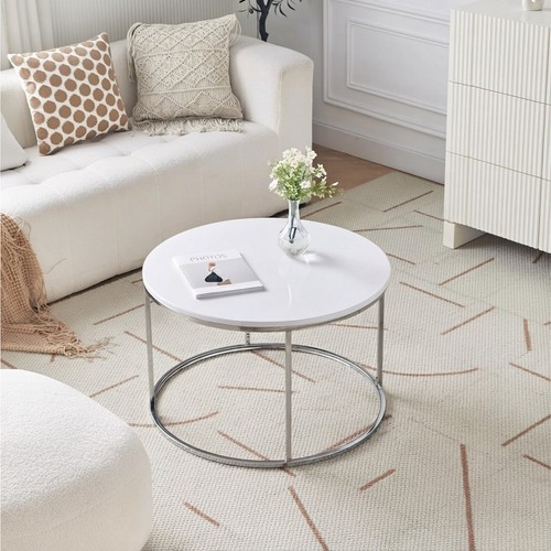 White round coffee table - round,