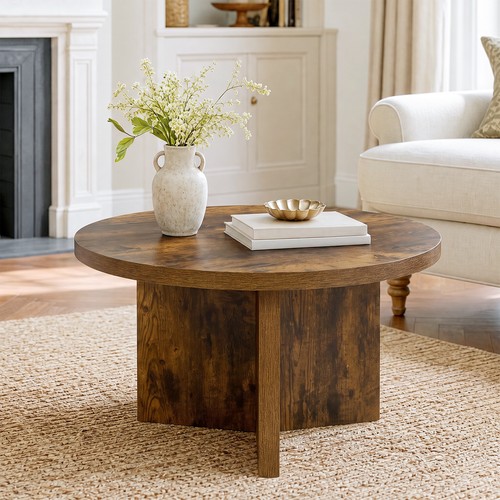 Rustic brown round coffee - rustic,