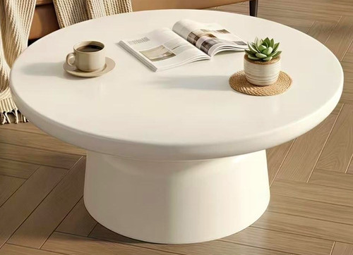 Round white wood - white, table