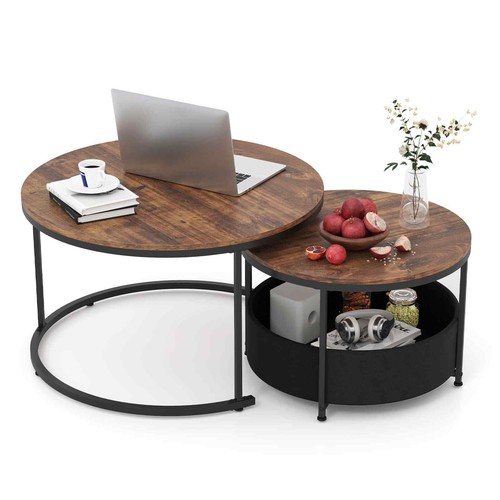 Costway round coffee table set - costway,