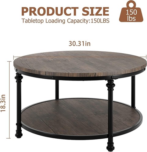 Farmhouse round coffee table - farmhouse,