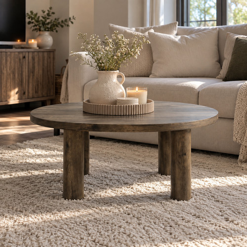 Coffee table medium wood - medium, round