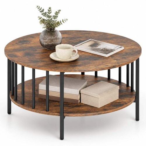 Tier round coffee table - 2-tier, with
