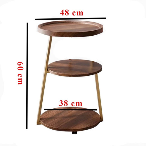 Tier round wooden coffee - 3-tier,
