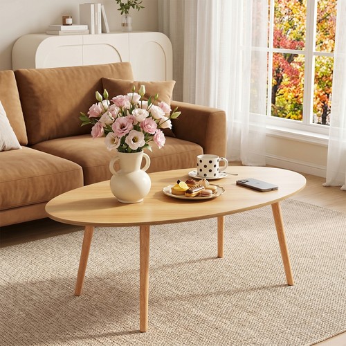 Oval coffee table wooden - oval,