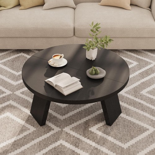 Round coffee table 85cm wooden - round,