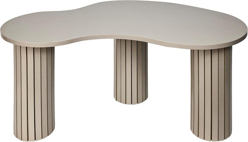 Coffee table light wood ribbed - wood,