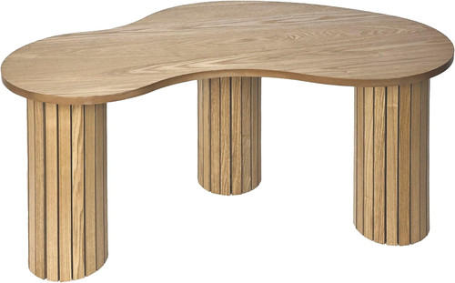 Coffee table light wood ribbed - table,