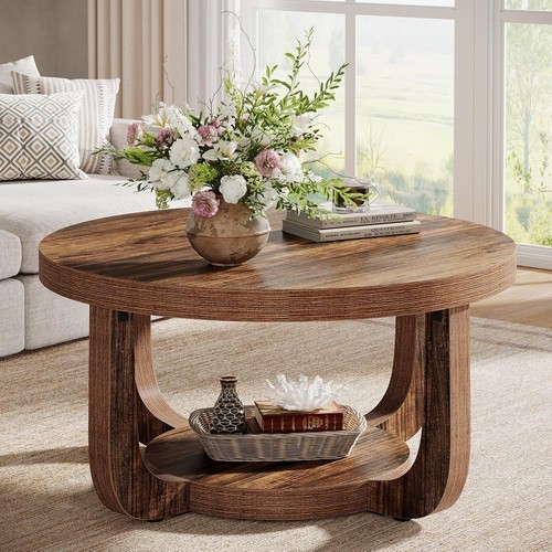 Round coffee table - round, 2-tier