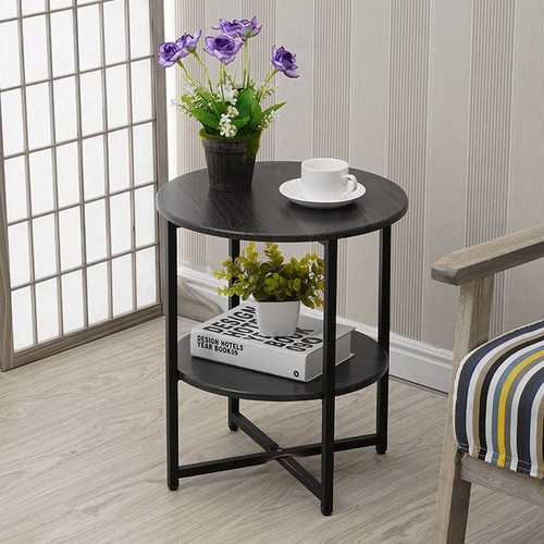 Round coffee table - coffee, black