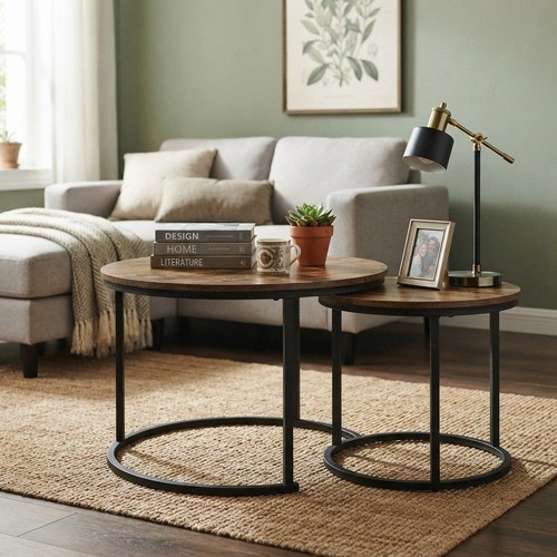Round nested coffee table - coffee,
