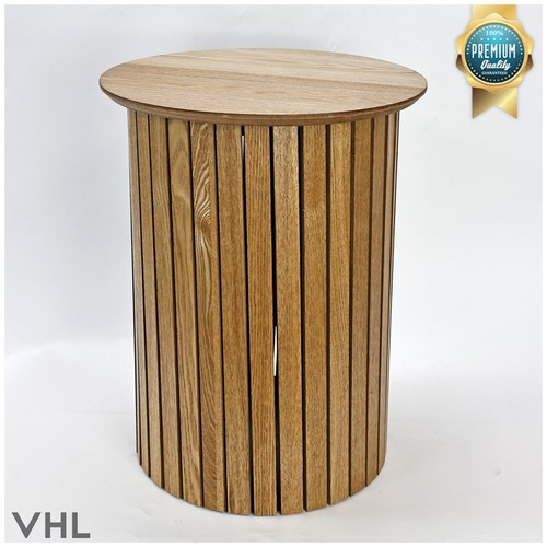 Panelled side table - side, natural