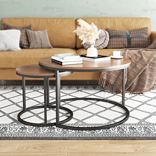 Duffy round wooden coffee - wooden,
