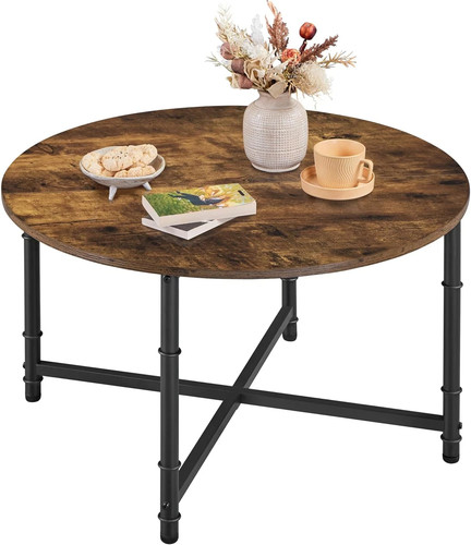 Round coffee table - 80cm, rustic