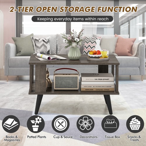 Tier wooden coffee table - 2-tier,