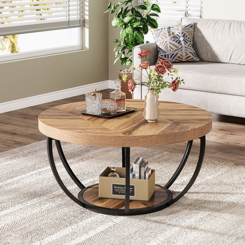 Round coffee table - table,, industrial