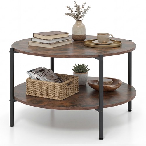 Costway round coffee table - coffee,